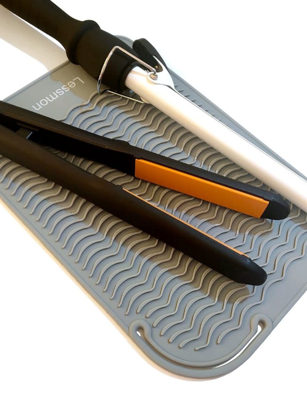 Large Heat Resistant Mat for Hair Styling Tools, 11 x 7.5 in, Grey